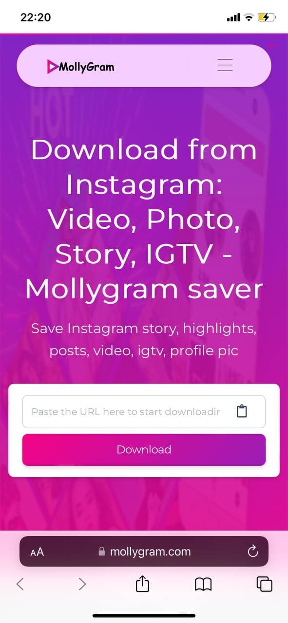 view MollyGram on smartphone